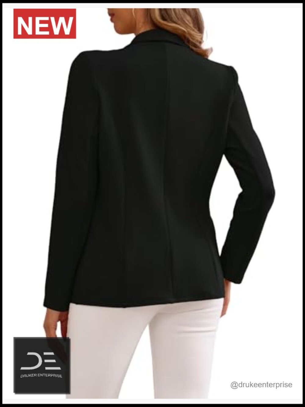 Women's Blazer Business Casual Lapel Collar Long Sleeve Open Front Work Office - Picture 6 of 7